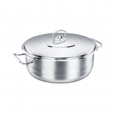YBM Home Korkmaz Shallow Stainless Steel Dutch Oven with Lid YXVQ1165